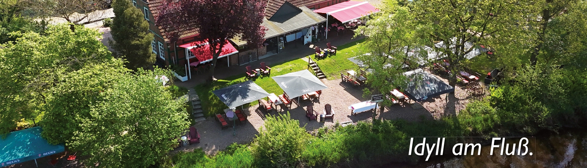 Wümmeblick Biergarten direkt am Wasser